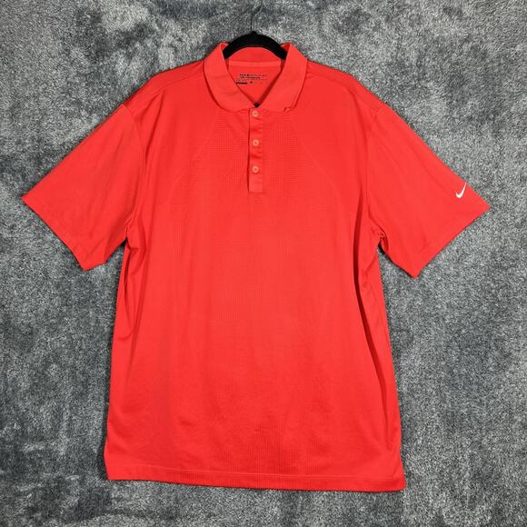 Nike Golf Polo Shirt Mens XL Red Tour Performance Dri-Fit Athletic 400769-643 - Picture 1 of 8